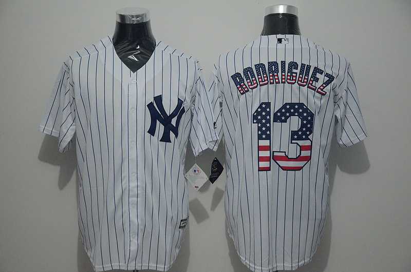 New York Yankees #13 Alex Rodriguez White Pinstripe USA Flag Fashion Stitched MLB Jersey,We sell and wholesale New York Yankees #13 Alex Rodriguez White Pinstripe USA Flag Fashion Stitched MLB Jersey on line form chian!